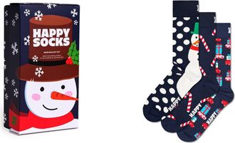 Happy Socks Assorted 3-Pack Holiday Crew Socks Gift Set in Navy at Nordstrom, Size 41-46