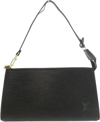 Louis Vuitton Black Leather Pochette Pouch (Pre-Owned)