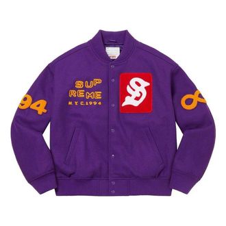 SUPREME Tourist Varsity Jacket Purple Yellow Red SUP-SS23-114