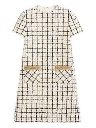 Valentino Garavani tweed mini dress - women - Polyester/Wool/Polyamide/Silk/Polyester/Acetate/Silk - 44 - Neutrals