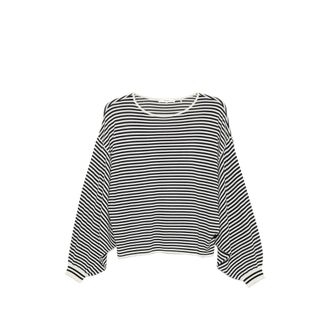 Frame Denim Striped Balloon-sleeve Sweater