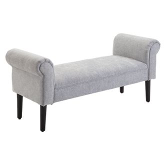 HOMCOM Deluxe Linen Bed End Arm Bench Bedside Bench Footstool Home Decor | TJ Hughes