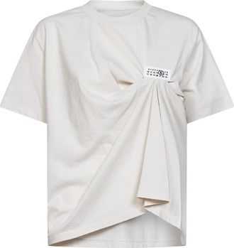Maison Margiela T-shirt - Dames - T-shirts - Beige - S - Katoen - Tops
