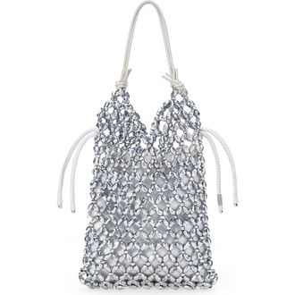 Staud Karla Crystal Beaded Shoulder Bag in Silver at Nordstrom