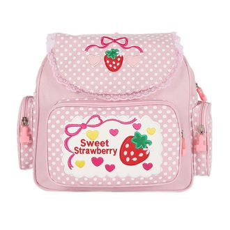 Generic Girl Embroidery Strawberry School Backpack Childrens Schoolbag Student Girls