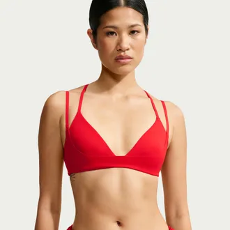 Nike Womens SKIMS Matte Double-Strap Triangle Bra in Black | IV6677-054