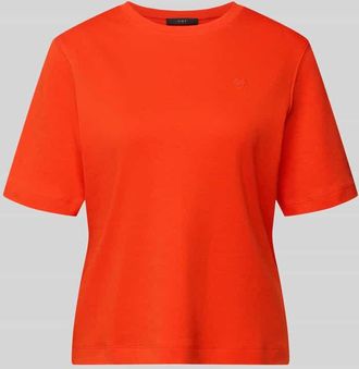 Oui T-Shirt mit Logo-Stitching Modell SVEHA in Rot, Gr&ouml;&szlig;e 40