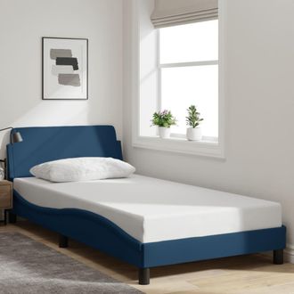 vidaXL Estructura De Cama Con Cabecero Sin Colch&oacute;n Tela Azul 100x200cm Vidaxl