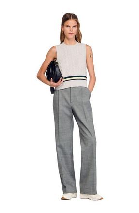Sandro Straight-leg trousers in Grey at Nordstrom, Size 42 Eu