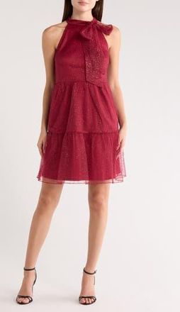 Vince Camuto Bow Glitter Tiered Mesh Cocktail Dress at Nordstrom Rack, Size 12