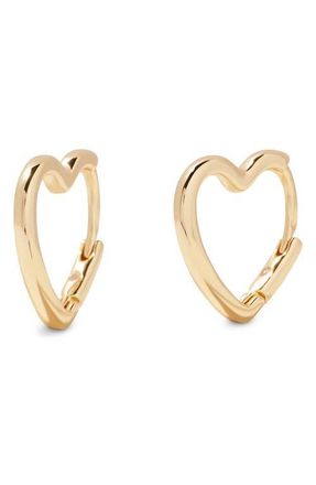 Brook & York Minnie Heart Hoop Earrings in Gold at Nordstrom