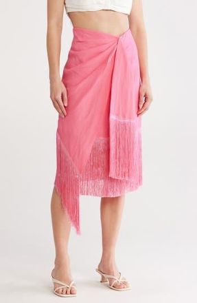 Cult Gaia Veronika Fringe Skirt in Sangria at Nordstrom Rack, Size Medium