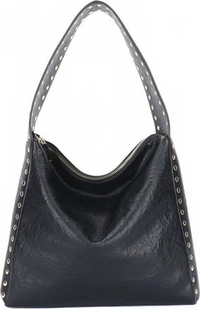 Remi/Reid Womens Pasadena Studded Shoulder Bag In Black Vegan Leather