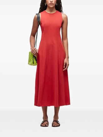 Osklen sleeveless crew-neck midi dress - women - Fabric - M - Red