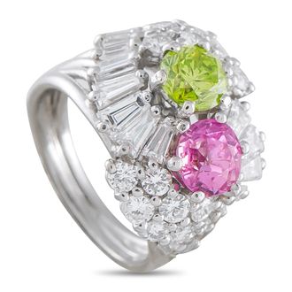 Luxury Bazaar Platinum 2.15ct Diamond and Pink Sapphire Ring MF27-051526