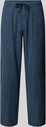 Redefined Rebel Hose aus Leinen-Baumwoll-Mix mit elastischem Bund in Jeansblau, Gr&ouml;&szlig;e XXL