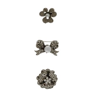 Dansk Copenhagen Accessoires, Dames, Grijs, ONE Size, Tracey 3in 1 Strik Parel Broche Set