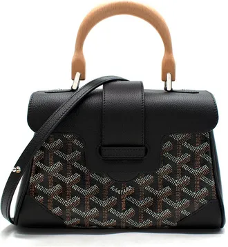 Goyard Black Sa&iuml;gon Mini Top Handle Bag