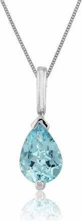 Gemondo Classic Pear Aquamarine Pendant in 9ct White Gold