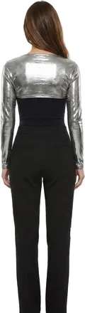 Dolce & Gabbana Womens Silver Elastane Casual Pants