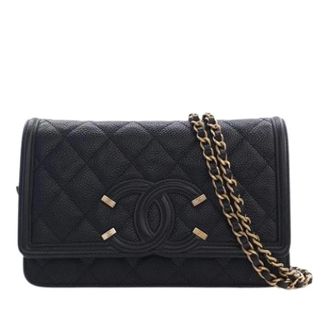 Chanel Pre-owned Wallet on Chain - Dames - Pre-owned - Zwart - Maat: ONE Size Zijde