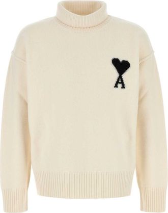 Ami Beige Turtle Neck Sweater
