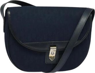 Dior Pre-owned Cross Body Bags, female, Blue, Size: ONE SIZE Pre-owned Vintage Canvas Cross Body Bag