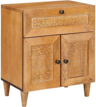 vidaXL Mesa de Noche con cajón con puerta Marrón claro 50 x 33 x 60 cm vidaXL