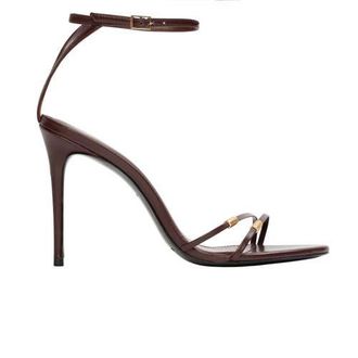 Black Suede Studio Britanny Strappy Sandal in Bordeaux Leather at Nordstrom, Size 38.5 Eu