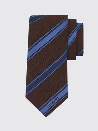 Ferragamo Classic Silk Tie with a Two-Tone Stripe Jacquard
