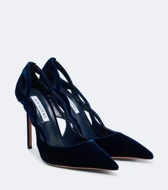 Aquazzura Salones Contour de terciopelo