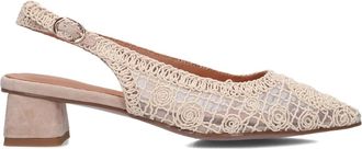Stefano Lauran Elegante Slingbacks voor zonnige dagen - Dames - Pumps - Beige - 40 EU - Leer - Schoenen