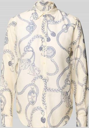 GANT Regular Fit Bluse aus Baumwoll-Seiden-Mix in Offwhite, Größe 42