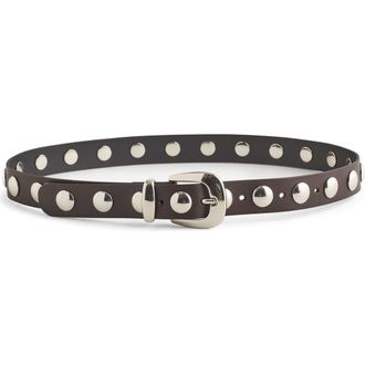 Madewell Studded Western Leather Belt in True Black Multi at Nordstrom, Size Large