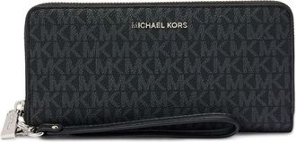 Michael Kors continental wallet - women - Canvas/Polyester/Polyurethane/Polyester - One Size - Black