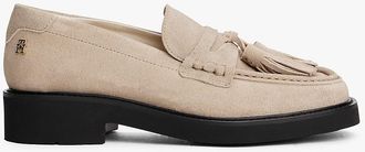 Tommy Hilfiger Womens Suede Tassel Loafer - Beige - US 6.5 / EU 37