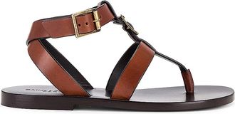 Saint Laurent Womens Hardy Leather Sandals - Brown - Size EU 38