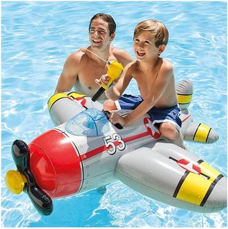 Trade Shop Trade Shop - Aereoplano Cavalcabile Gonfiabile Mare Piscina Con Pistola Acqua 2 Colori