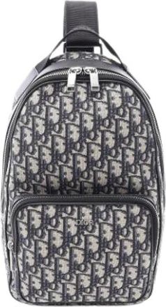 Dior Pre-owned Vintage Canvas Fanny Pack Handbag - Heren - Vintage Rugzakken - Zwart - ONE Size - Leer - Vintage