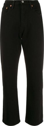 Levi's Black Blend Cropped Straight-Leg Jeans