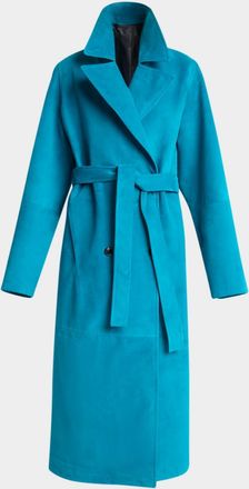 Alaia Velvet Suede Belted Trench Coat