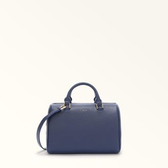Furla Mialissa Boston Bag S Blu Reale Grained Calf Leather Woman