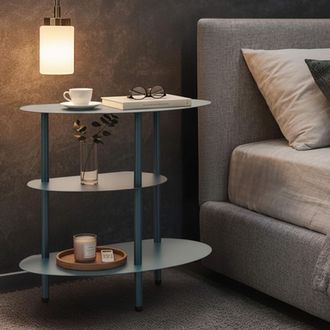 Dmora Mesa De Centro Ganale, 3 Estantes, 2 Compartimentos, 9x31x54h Cm Verde
