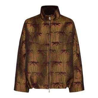 Elena Miro Blouson in Jacquard a Rilievo - Dames - Jassen - Bruin - Maat: S Acryl