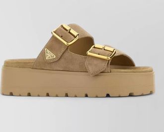 Prada suede platform sandals