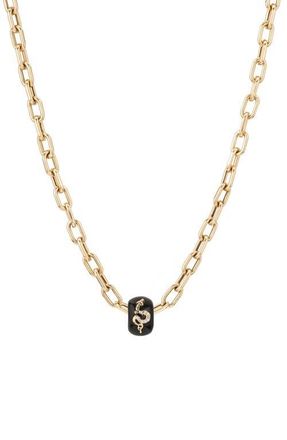 Adina Reyter 14K Pav&eacute; Diamond Dragon Big Bead Necklace in Yellow Gold at Nordstrom, Size 16