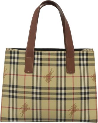 Burberry Nova Check Beige Canvas Tote Bag (Pre-Owned)