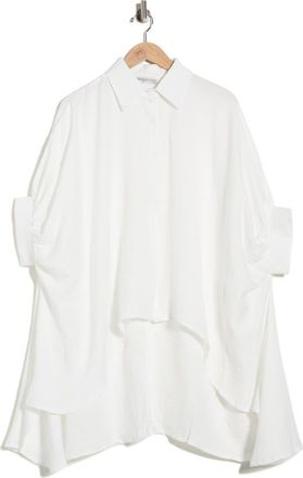 Patrizia Luca Oversized Button-Up Top in White at Nordstrom Rack