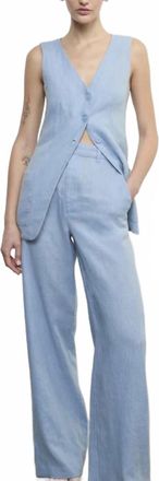 Enza Costa Linen Trouser In Sky Blue