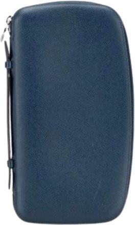 Louis Vuitton Pre-owned Clutches, male, Blue, Size: ONE SIZE Pre-owned Long wallet (bi-fold)